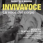 Nell’ambito del Festival della Filosofia torna ‘Invivavoce: la voce del corpo’
